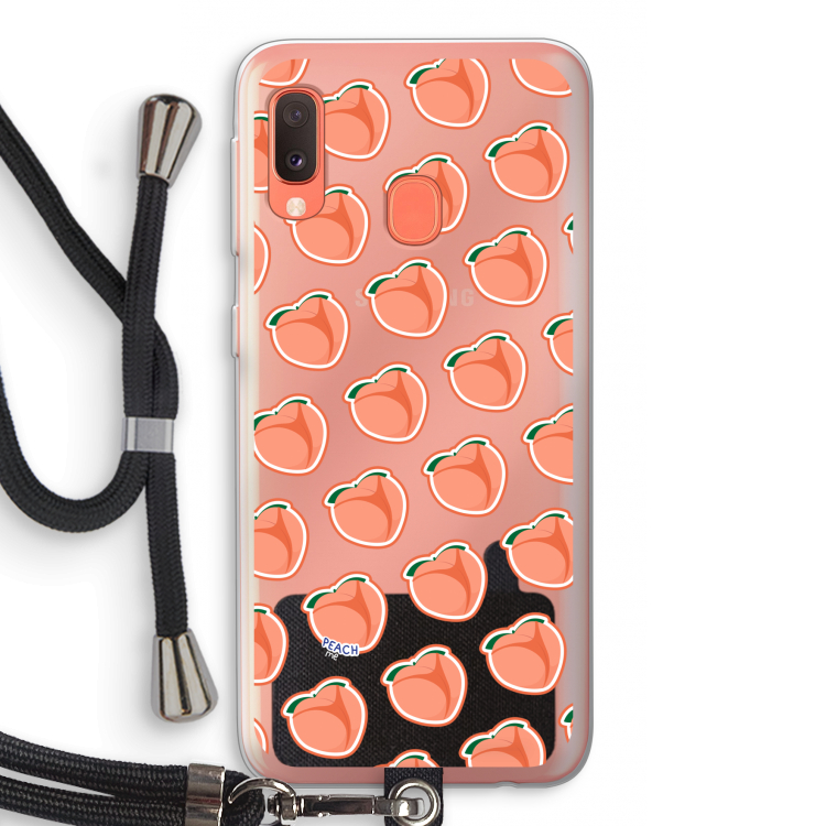 Just peachy: Samsung Galaxy A20e Transparant Hoesje met koord