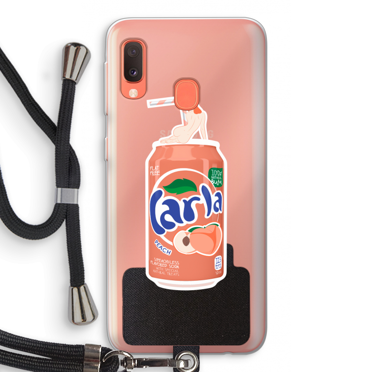 S(peach)less: Samsung Galaxy A20e Transparant Hoesje met koord