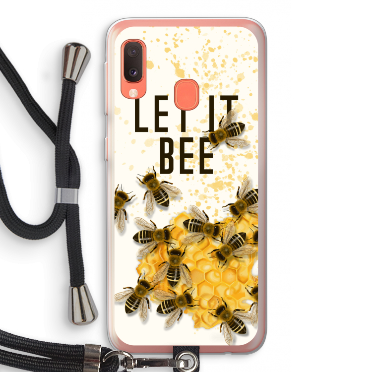 Let it bee: Samsung Galaxy A20e Transparant Hoesje met koord