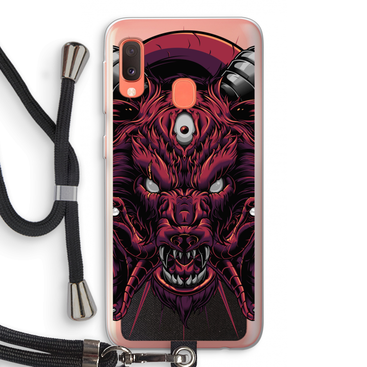 Hell Hound and Serpents: Samsung Galaxy A20e Transparant Hoesje met koord