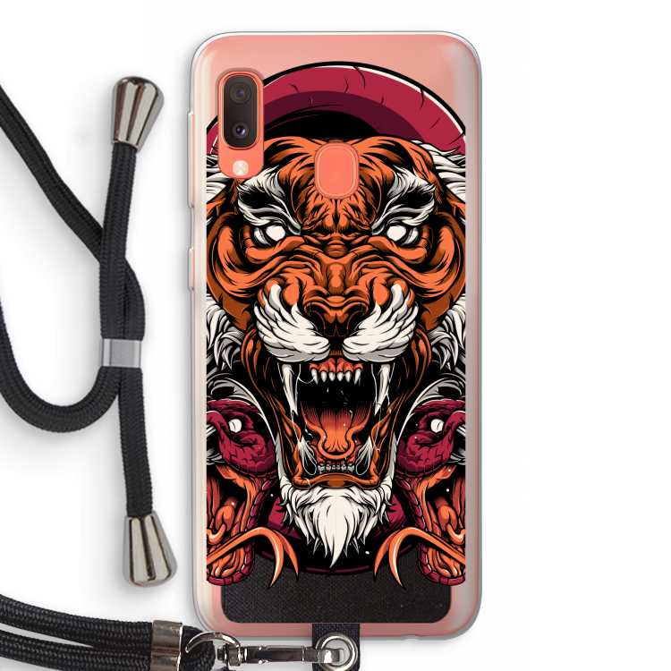 Tiger and Rattlesnakes: Samsung Galaxy A20e Transparant Hoesje met koord