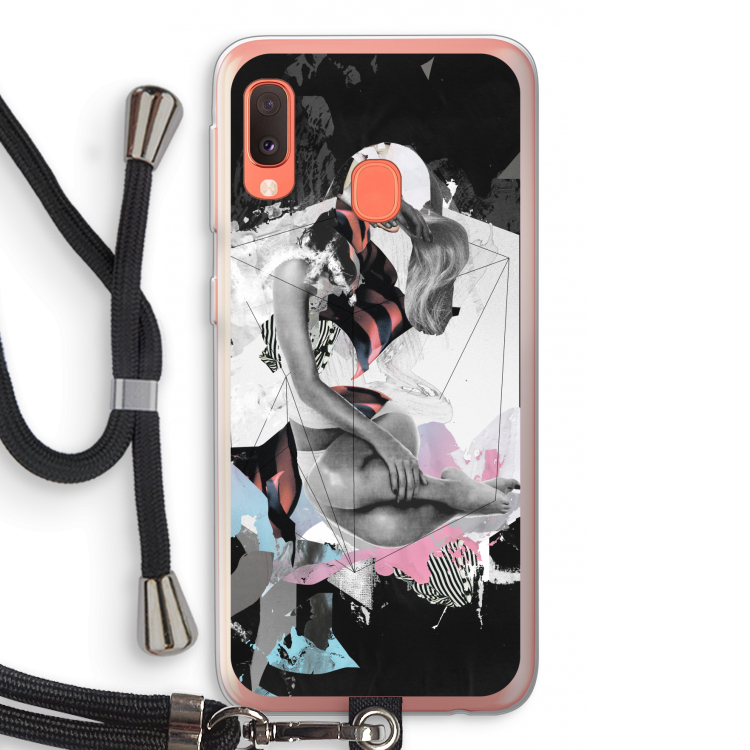 Camouflage de sommeil: Samsung Galaxy A20e Transparant Hoesje met koord