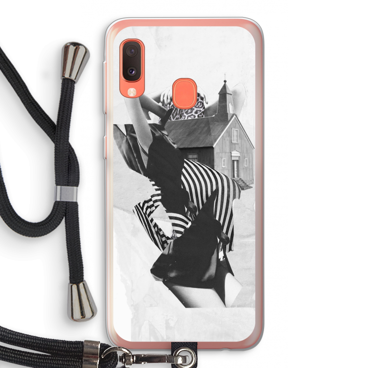 House: Samsung Galaxy A20e Transparant Hoesje met koord
