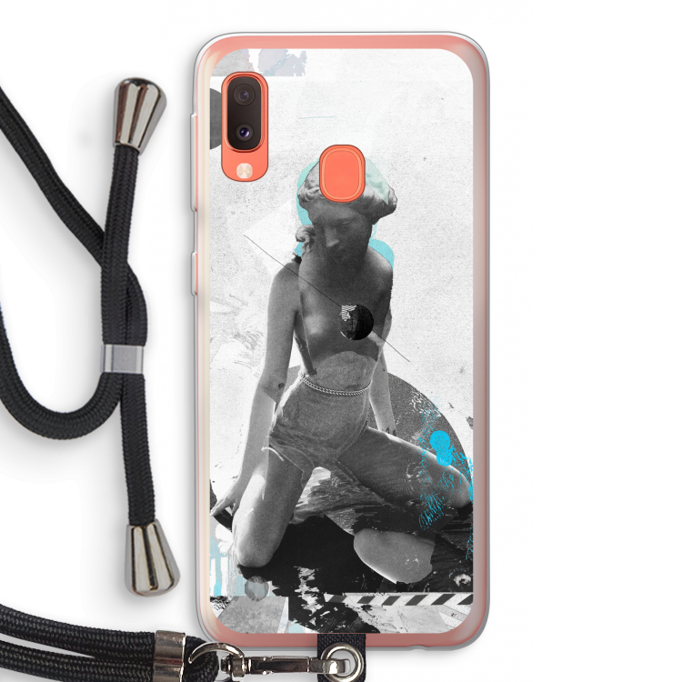 I will not feel a thing: Samsung Galaxy A20e Transparant Hoesje met koord