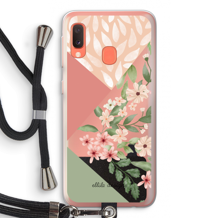 Sweet heaven geometrics: Samsung Galaxy A20e Transparant Hoesje met koord