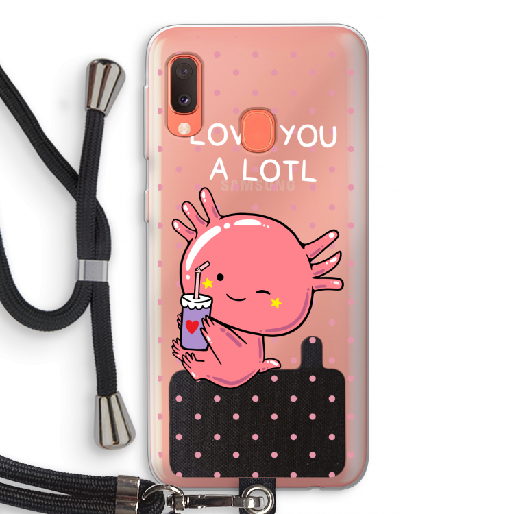 Love You A Lotl: Samsung Galaxy A20e Transparant Hoesje met koord