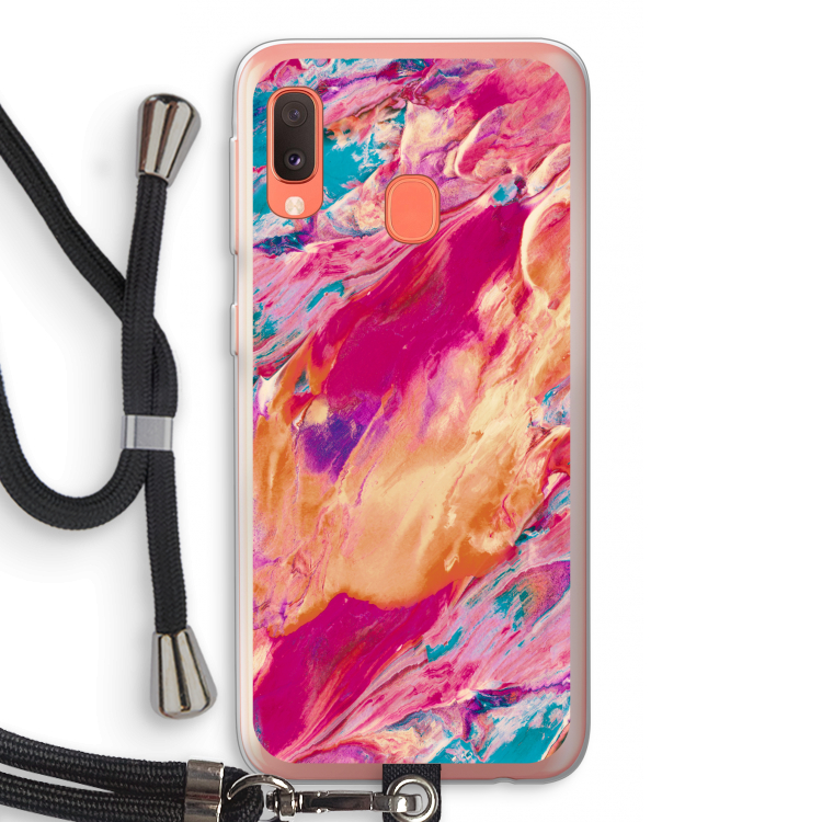 Pastel Echoes: Samsung Galaxy A20e Transparant Hoesje met koord