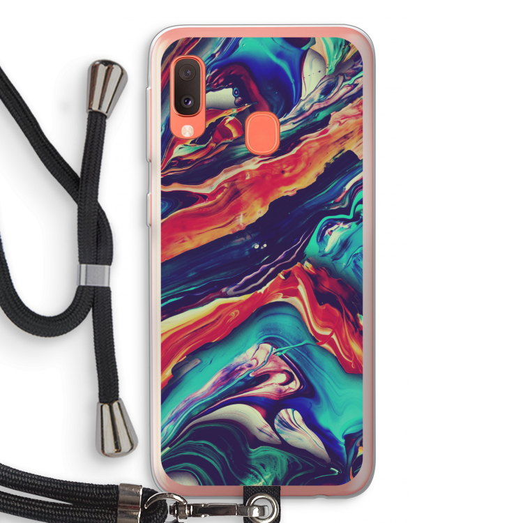 Chameleon Sun: Samsung Galaxy A20e Transparant Hoesje met koord