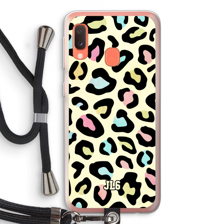 Leopard pattern: Samsung Galaxy A20e Transparant Hoesje met koord