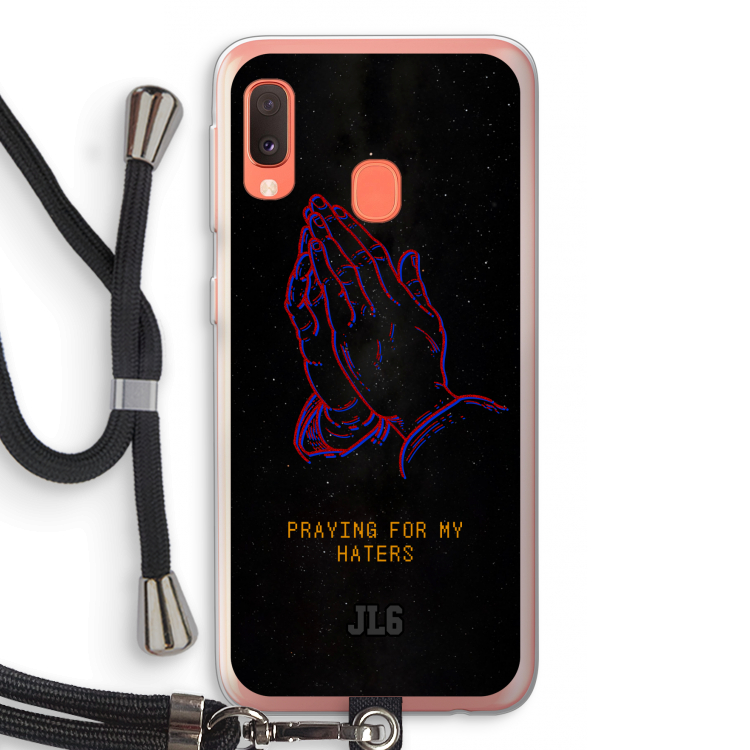 Praying For My Haters: Samsung Galaxy A20e Transparant Hoesje met koord