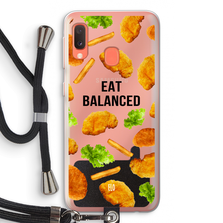 Eat Balanced: Samsung Galaxy A20e Transparant Hoesje met koord