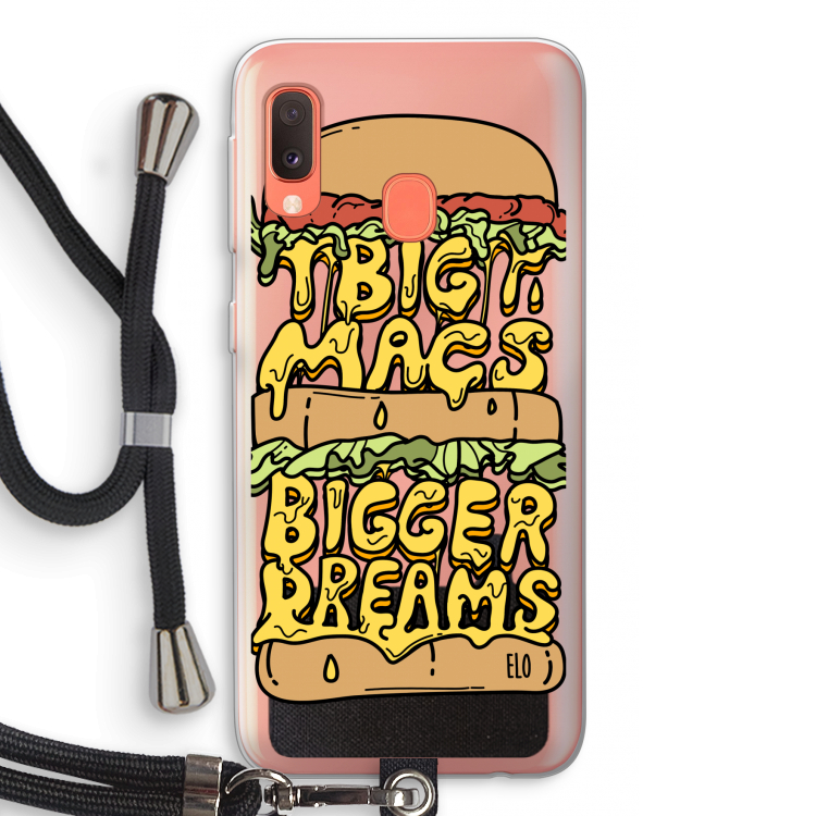 Big Macs Bigger Dreams: Samsung Galaxy A20e Transparant Hoesje met koord