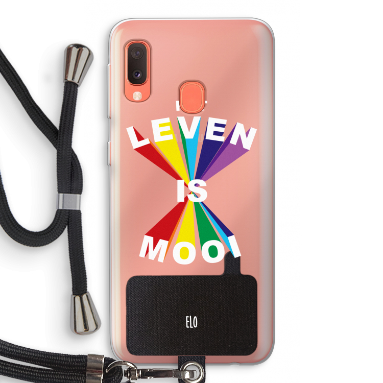 Het Leven Is Mooi: Samsung Galaxy A20e Transparant Hoesje met koord
