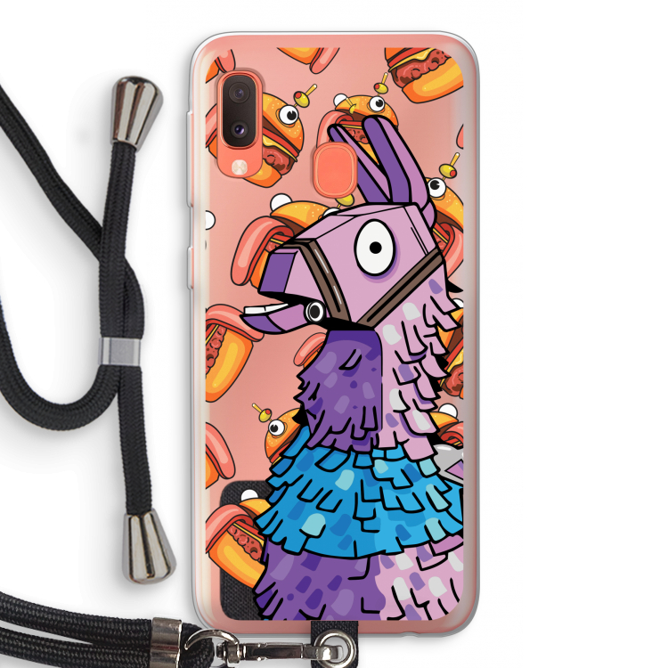 Loot Burger: Samsung Galaxy A20e Transparant Hoesje met koord