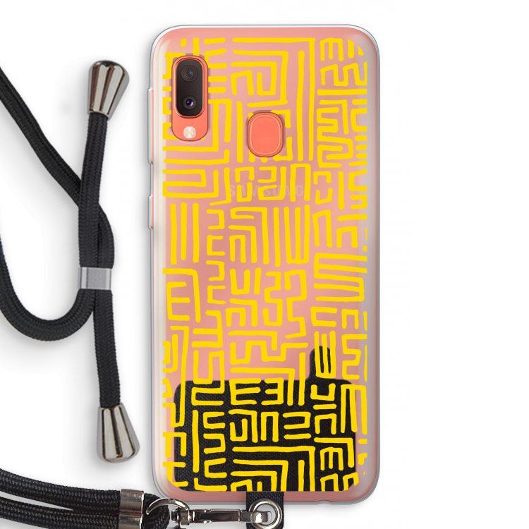 Majorelle Blue Print: Samsung Galaxy A20e Transparant Hoesje met koord