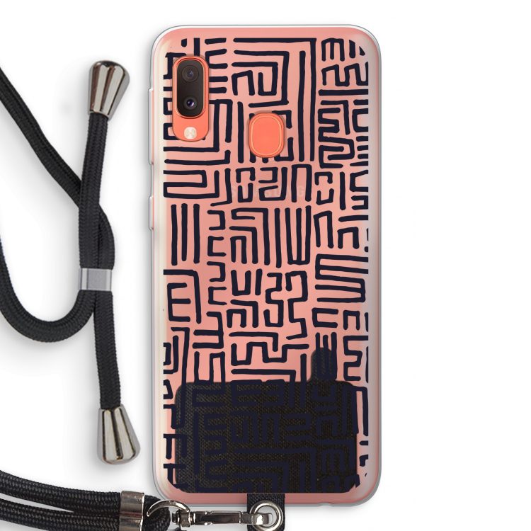 Moroccan Print: Samsung Galaxy A20e Transparant Hoesje met koord