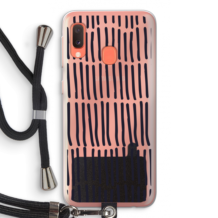 Moroccan stripes: Samsung Galaxy A20e Transparant Hoesje met koord