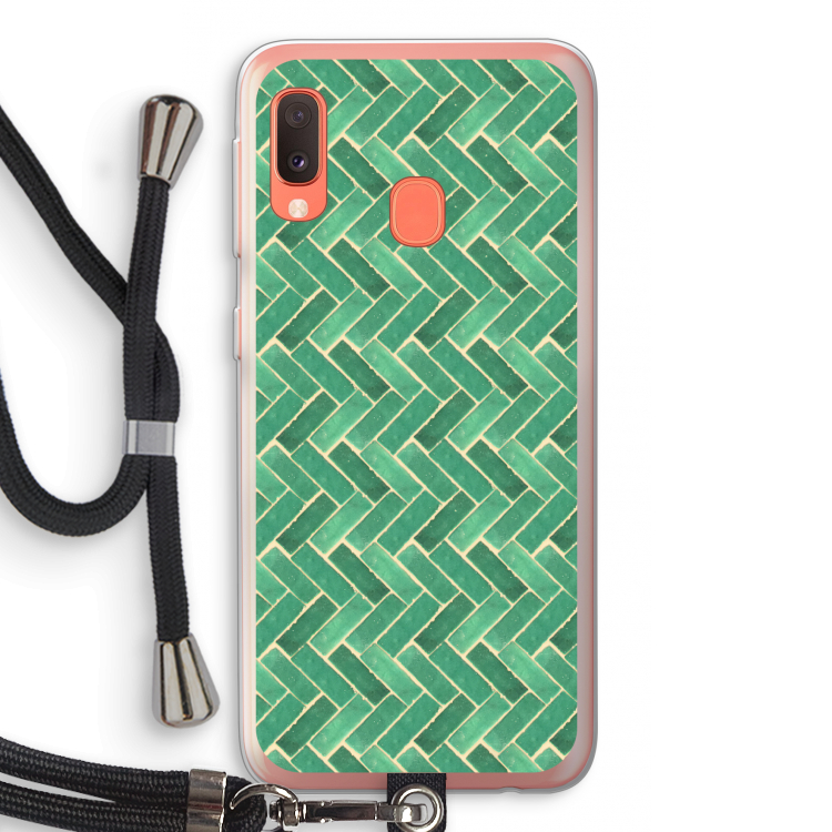 Moroccan tiles 2: Samsung Galaxy A20e Transparant Hoesje met koord