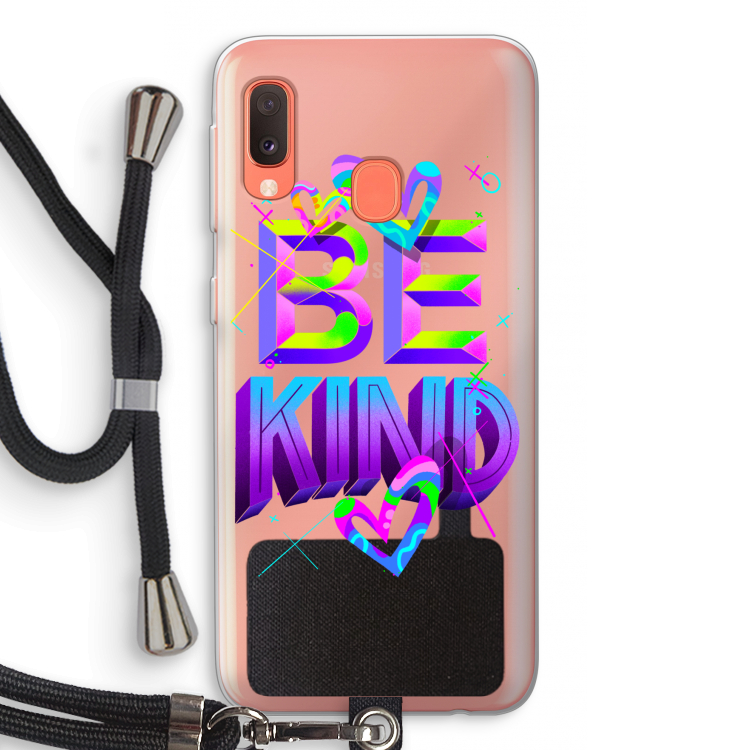 Be Kind: Samsung Galaxy A20e Transparant Hoesje met koord