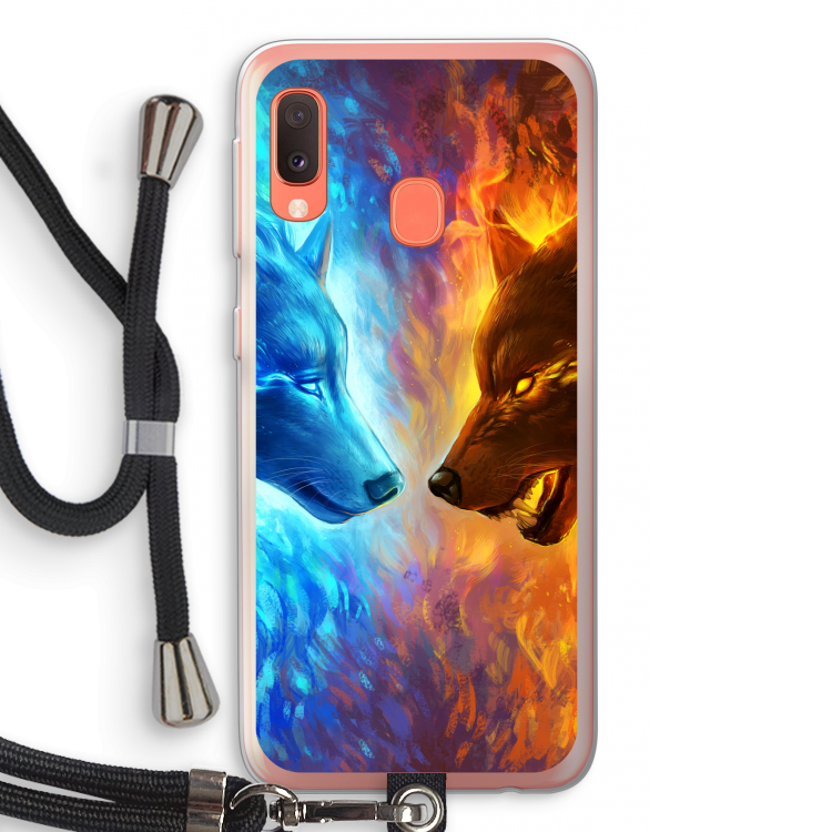 Fire & Ice: Samsung Galaxy A20e Transparant Hoesje met koord