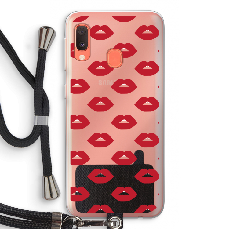 Lips: Samsung Galaxy A20e Transparant Hoesje met koord