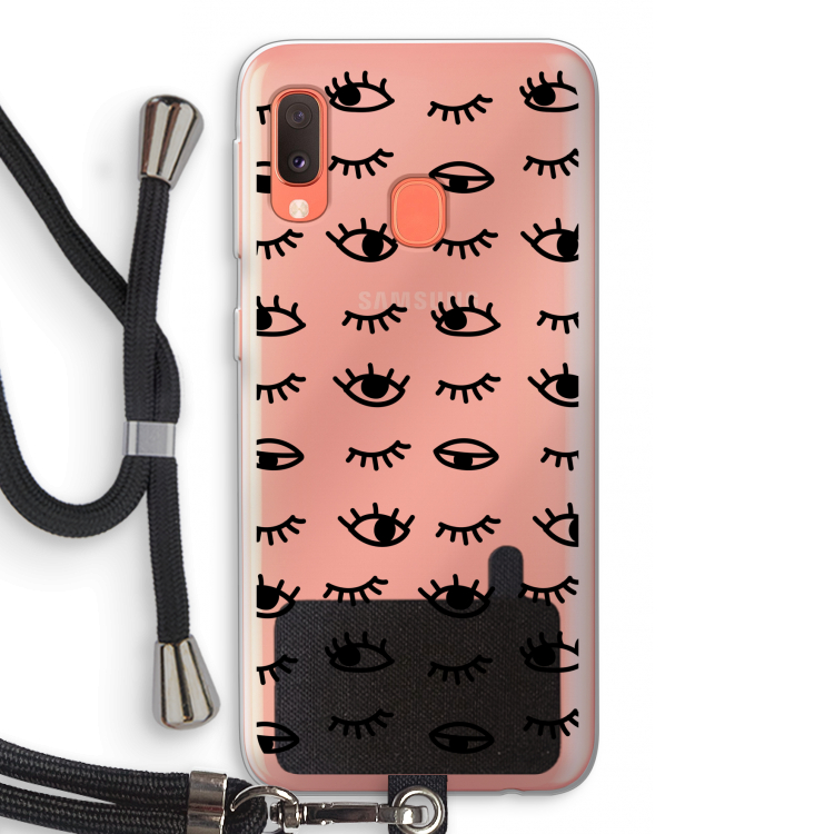 Eye pattern #2: Samsung Galaxy A20e Transparant Hoesje met koord