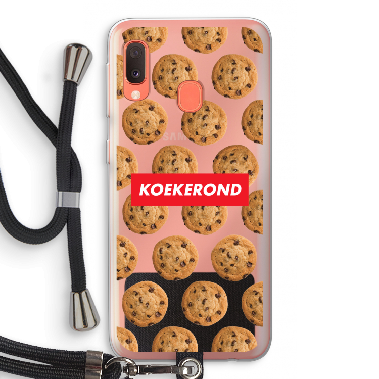Koekerond: Samsung Galaxy A20e Transparant Hoesje met koord