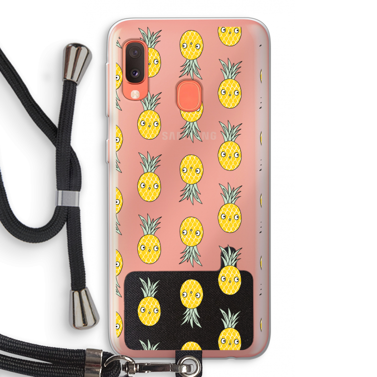 Ananas: Samsung Galaxy A20e Transparant Hoesje met koord