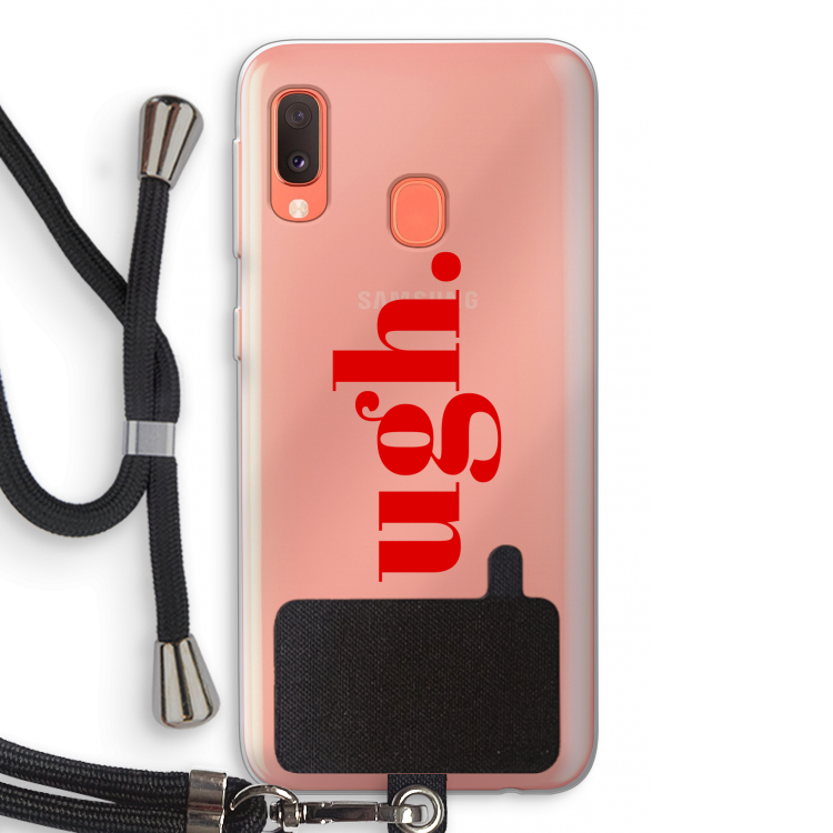 Ugh: Samsung Galaxy A20e Transparant Hoesje met koord