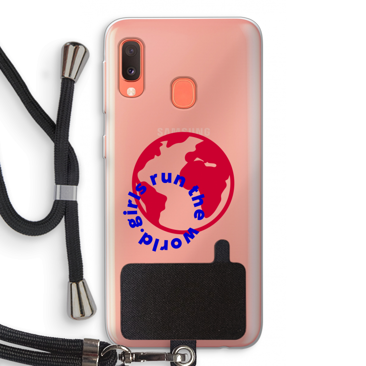 Run The World: Samsung Galaxy A20e Transparant Hoesje met koord