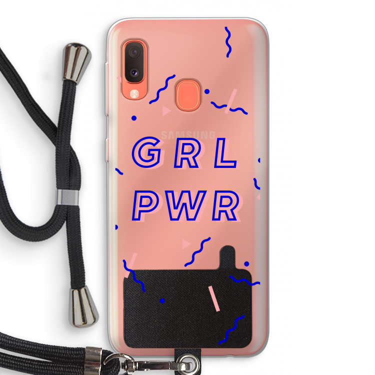 GRL PWR: Samsung Galaxy A20e Transparant Hoesje met koord