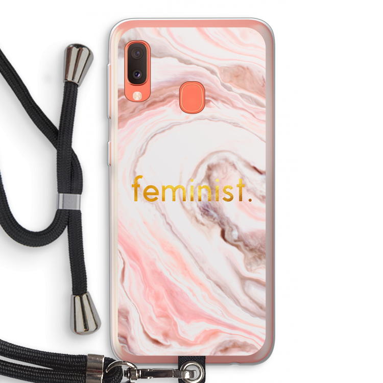 Feminist: Samsung Galaxy A20e Transparant Hoesje met koord