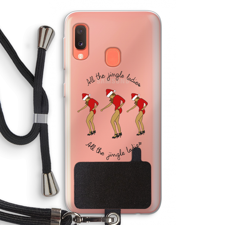 Jingle Ladies: Samsung Galaxy A20e Transparant Hoesje met koord