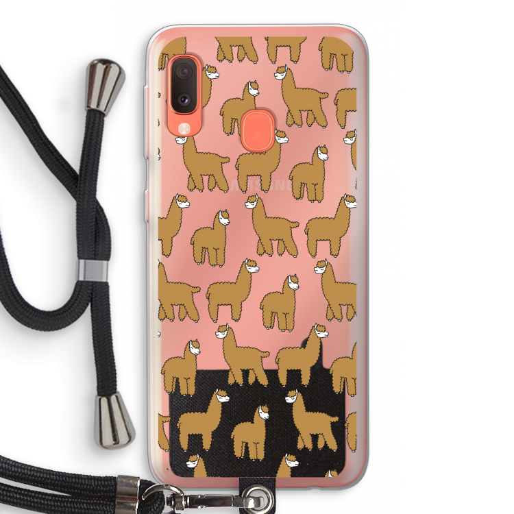 Alpacas: Samsung Galaxy A20e Transparant Hoesje met koord