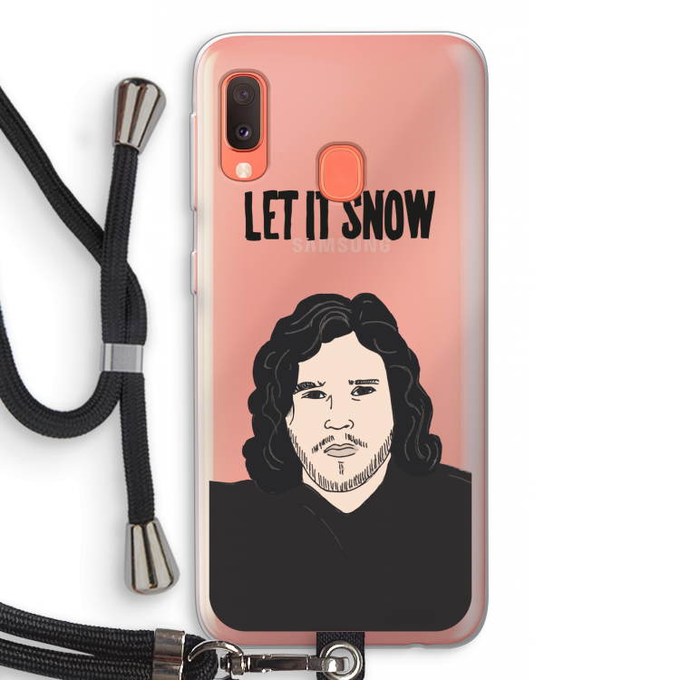 Let It Snow: Samsung Galaxy A20e Transparant Hoesje met koord