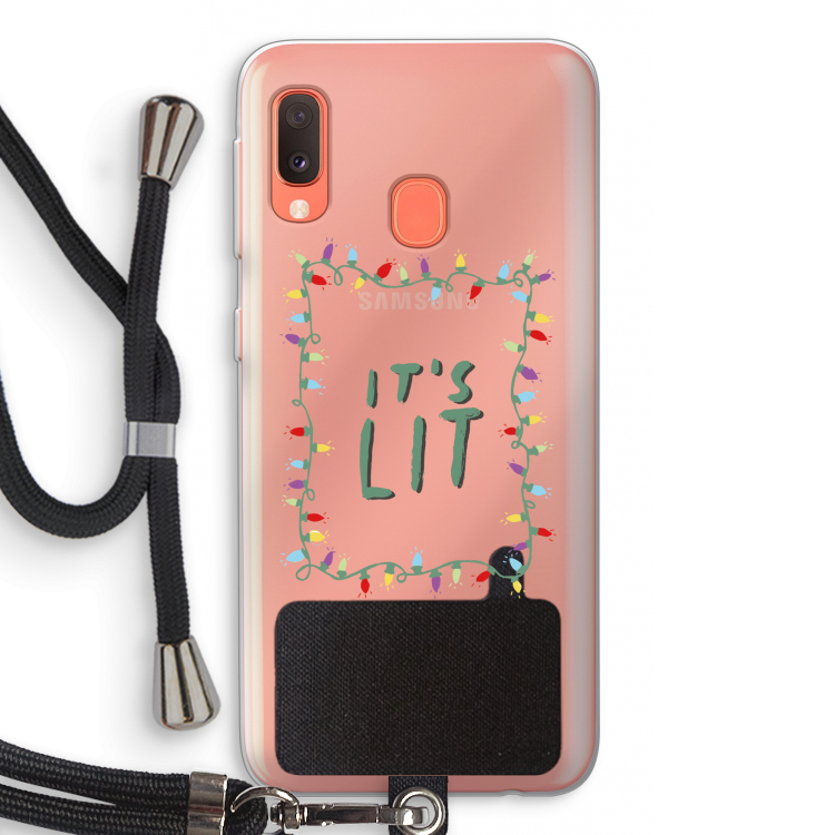 It's Lit: Samsung Galaxy A20e Transparant Hoesje met koord