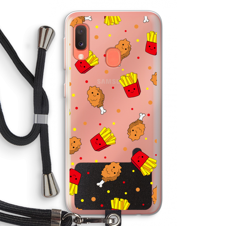 Chicken 'n Fries: Samsung Galaxy A20e Transparant Hoesje met koord
