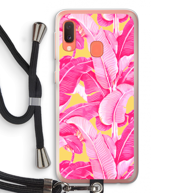 Pink Banana: Samsung Galaxy A20e Transparant Hoesje met koord