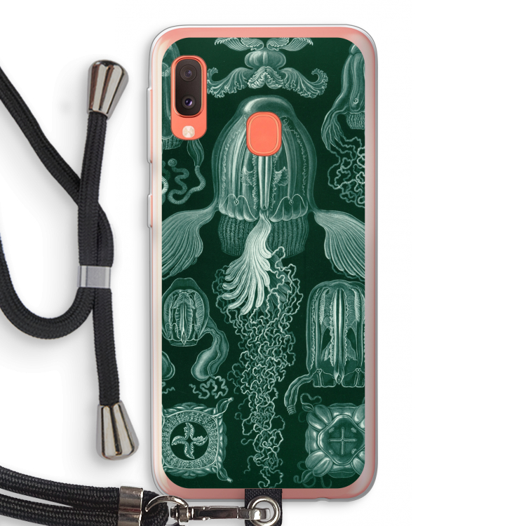Haeckel Cubomedusae: Samsung Galaxy A20e Transparant Hoesje met koord