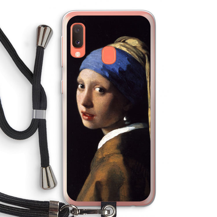 The Pearl Earring: Samsung Galaxy A20e Transparant Hoesje met koord
