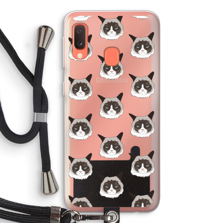It's a Purrr Case: Samsung Galaxy A20e Transparant Hoesje met koord