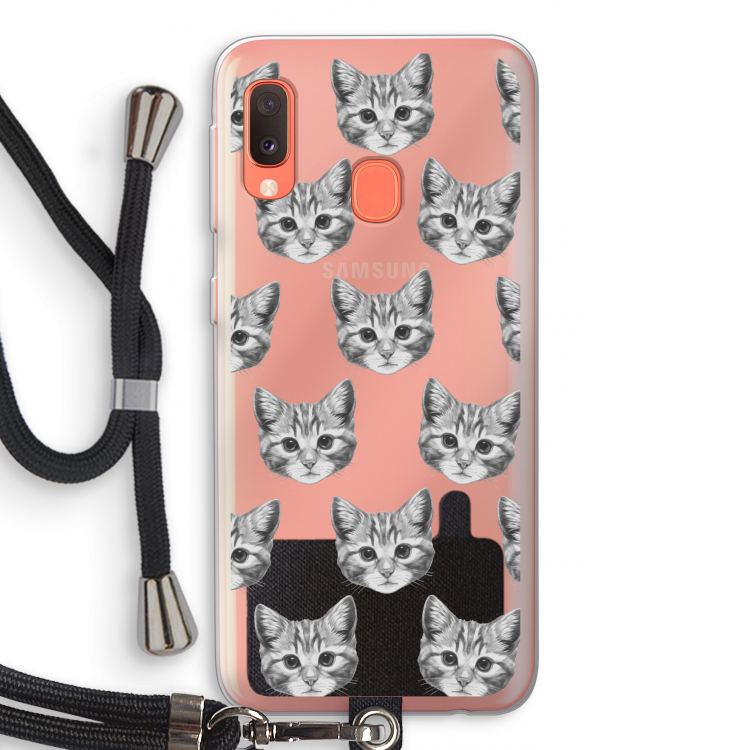 Kitten: Samsung Galaxy A20e Transparant Hoesje met koord