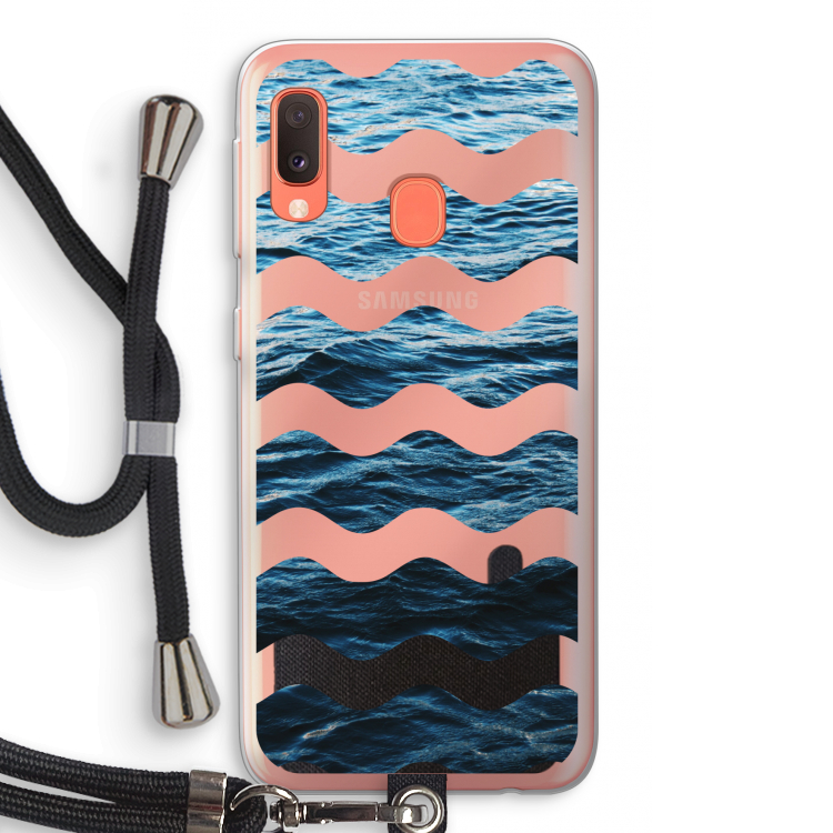 Oceaan: Samsung Galaxy A20e Transparant Hoesje met koord