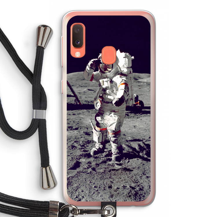 Spaceman: Samsung Galaxy A20e Transparant Hoesje met koord