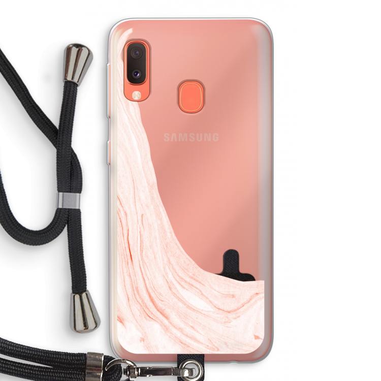Peach bath: Samsung Galaxy A20e Transparant Hoesje met koord