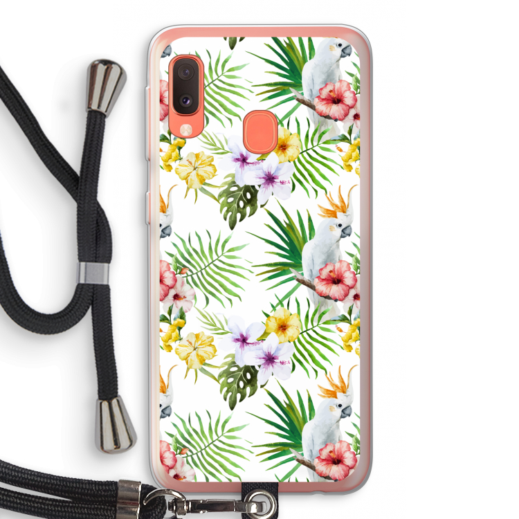 Gele kuif: Samsung Galaxy A20e Transparant Hoesje met koord