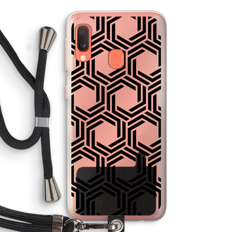 Geometrisch patroon: Samsung Galaxy A20e Transparant Hoesje met koord