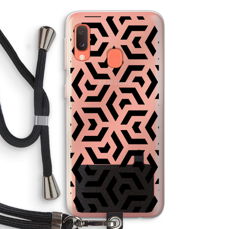 Crazy pattern: Samsung Galaxy A20e Transparant Hoesje met koord