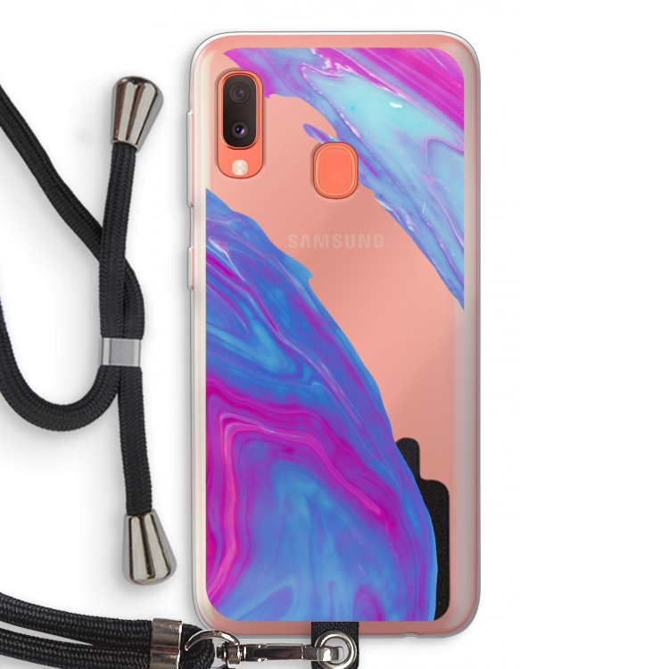 Zweverige regenboog: Samsung Galaxy A20e Transparant Hoesje met koord