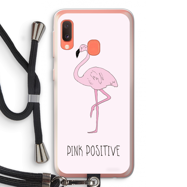 Pink positive: Samsung Galaxy A20e Transparant Hoesje met koord
